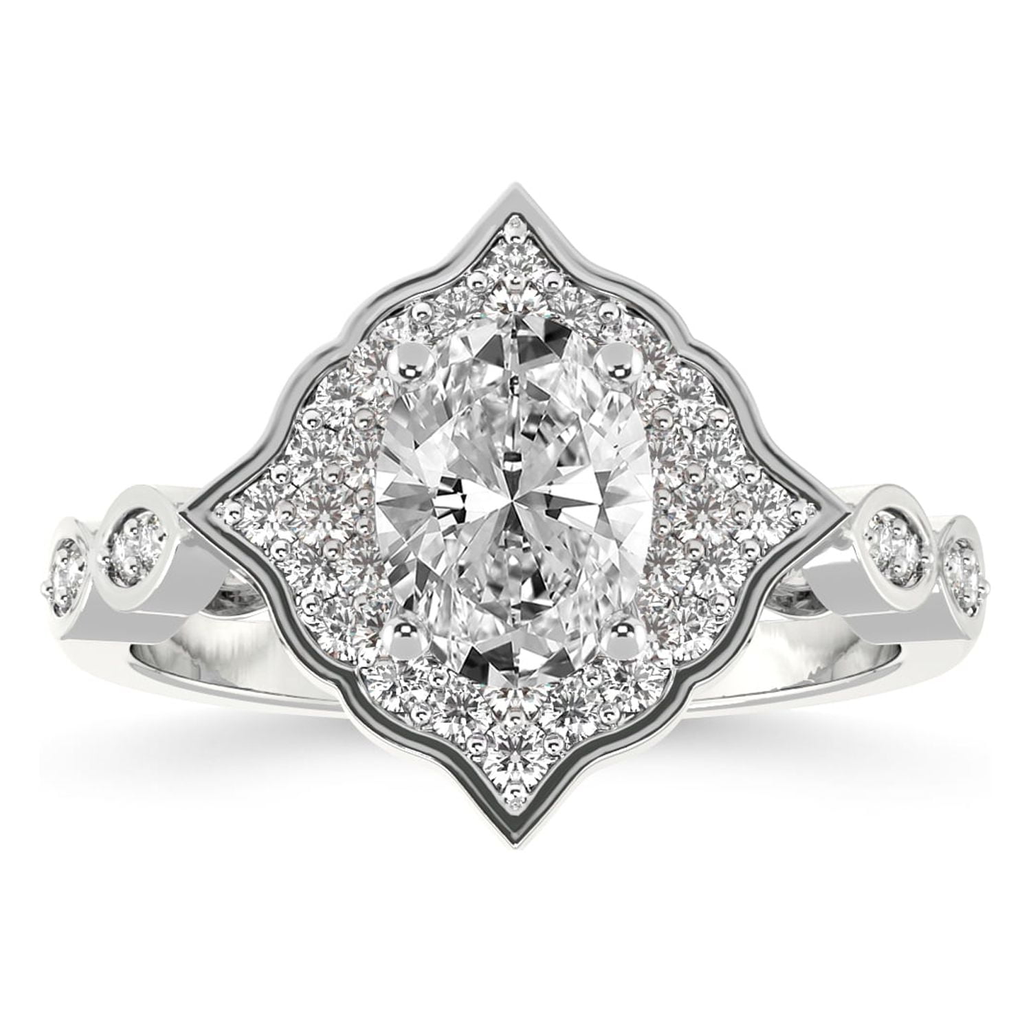 Marquise Vintage Halo Engagement Ring Bridal Set (2 Rings) (1.03 Ct. Twt.)  - ST-ENG-238-WG-F5H